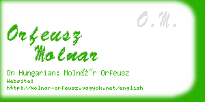 orfeusz molnar business card